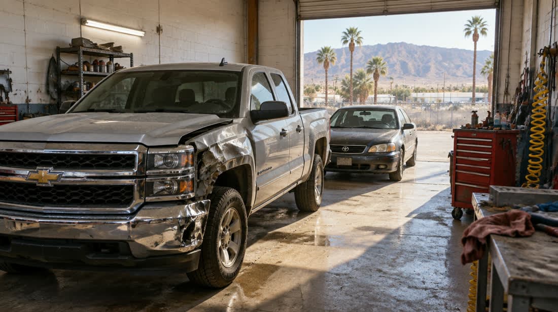 A bright, open collision repair bay